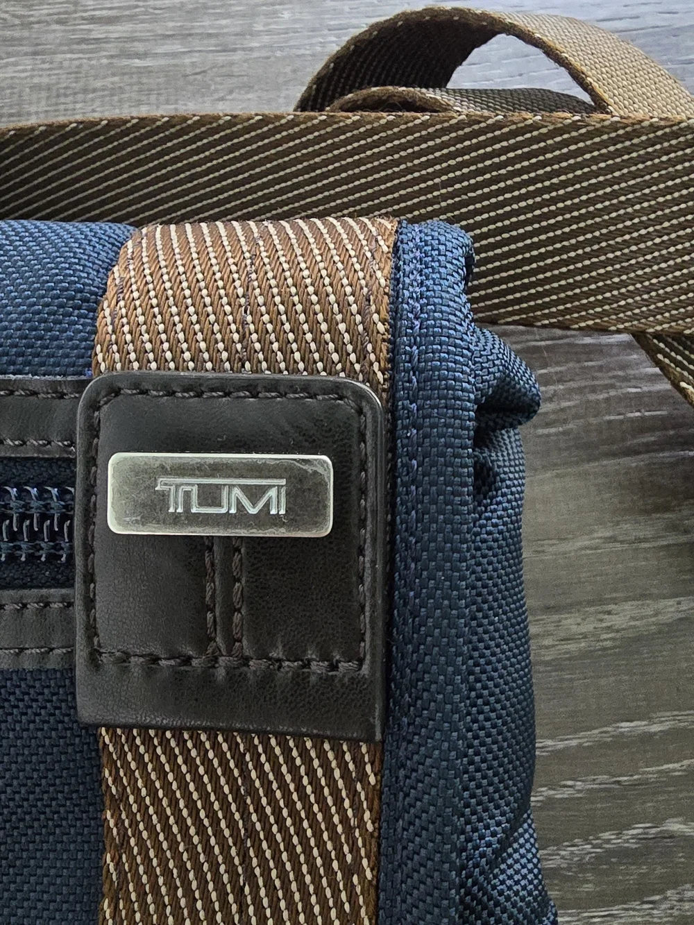 Tumi Navy and Brown Men's Extendable Messenger Bag